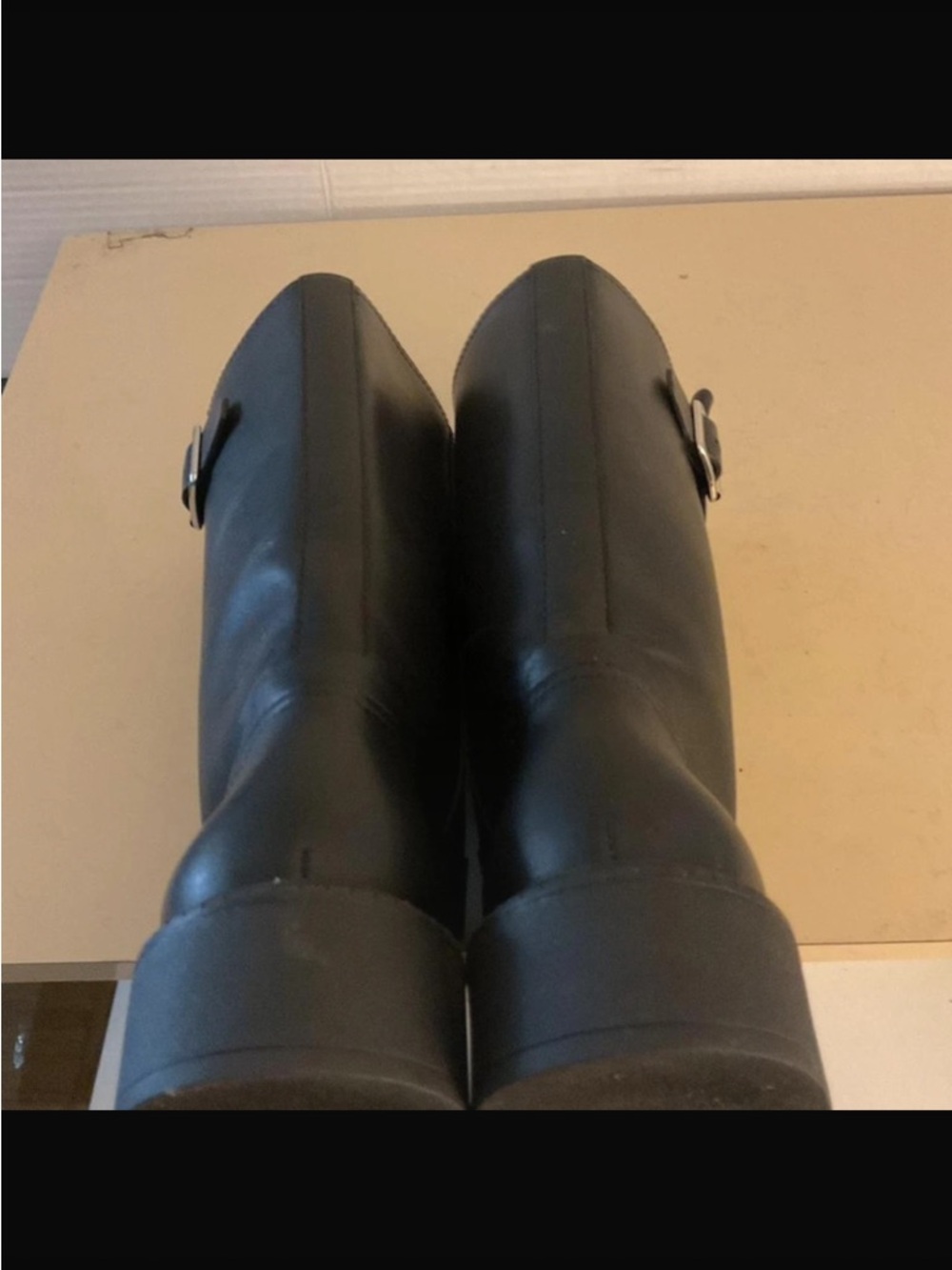 Vince Black mid calf Leather Riding Boots - Picture 5 of 7